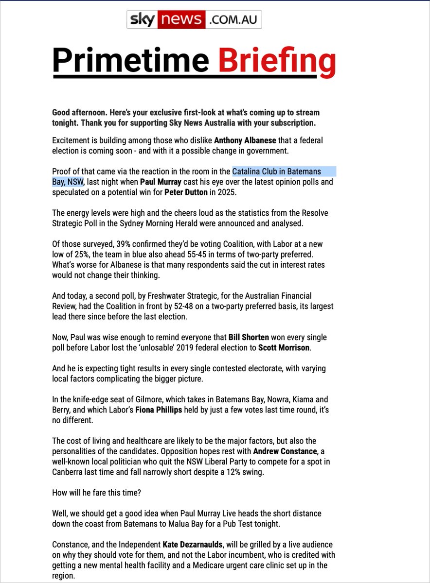 TheNoisyTrunk's tweet image. This (see image below) landed in our inbox from #SkyNews. #PaulMurray went to a gold club, it;s largest &apos;room&apos; holds a MAX of 106 people for &apos;cocktails&apos; and that&apos;s on a good night with free booze, and based on that has made election predictions.

Fark they are desperate.

NOISY…