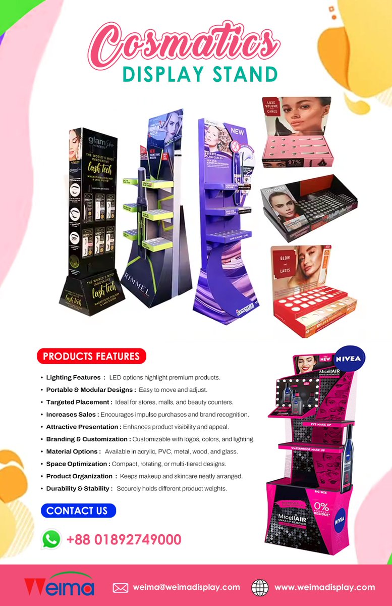 p_weima's tweet photo. #AcrylicCosmeticDisplay #BeautyDisplayStand #CosmeticDisplayStand #AcrylicDisplayStand
#RetailDisplays #BeautyCounter #MakeupDisplay #SkincareDisplay #DurableAcrylicStand #CustomizableDisplay 
#BeautyBrand #ProductShowcase https://t.co/R0tXiffpK0