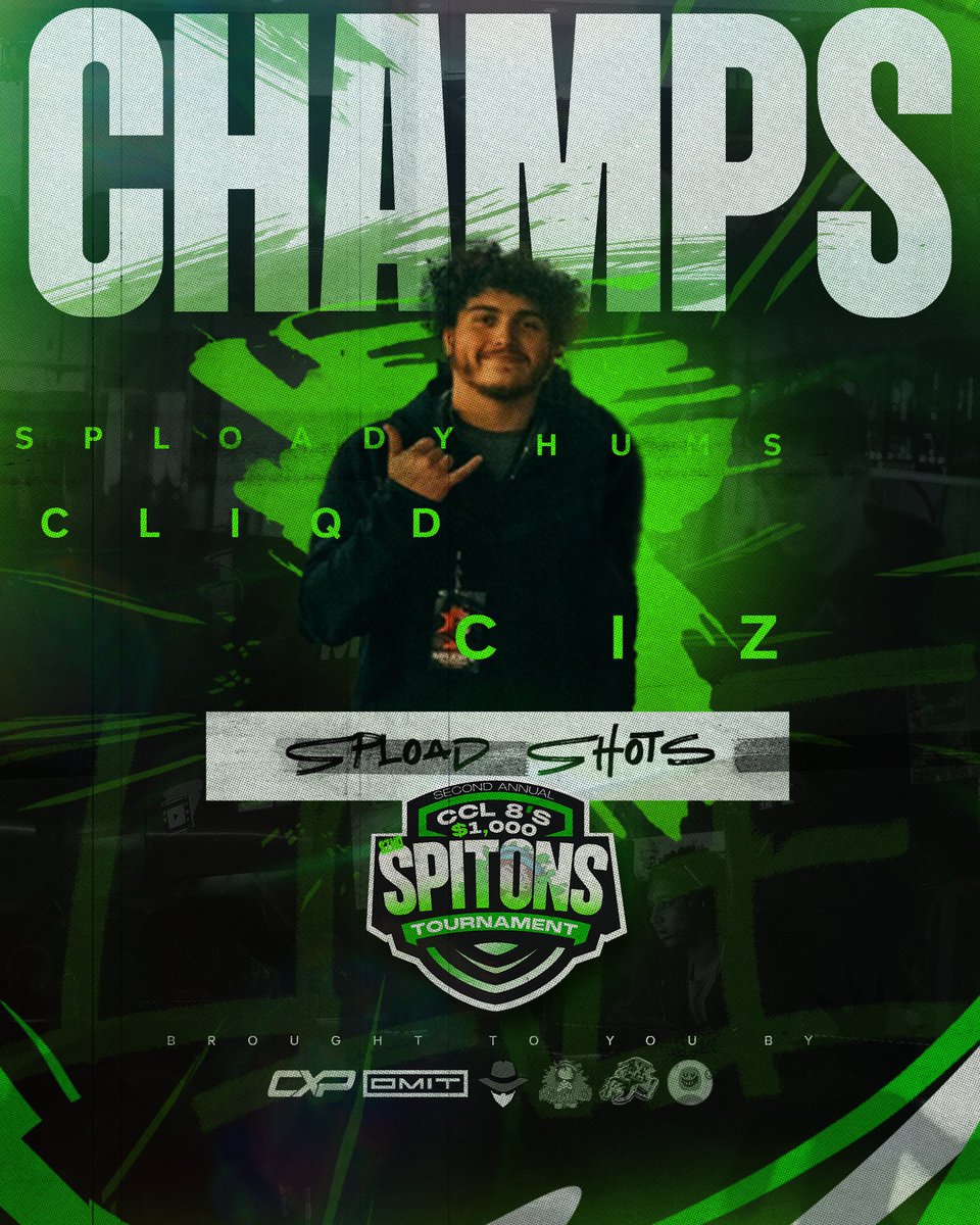 your 2nd annual $5,250 <a href="/SZNDSPITONS/">S͟Z͟N͟D͟ S͟P͟I͟T͟ O͟N͟S͟ 🤮</a> CCL 8’s Champions 🏆🤮💰

— team <a href="/sploady/">spløady</a> 
🏆<a href="/ChesneyEA/">chesney</a> 
🏆<a href="/Cliqd/">zach</a> 
🏆<a href="/HumsCRC/">Chance</a>