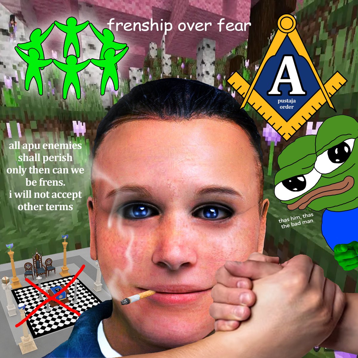 The Apu Cult has become the modern-day Freemasons, except we don’t practice demonic rituals.

What we do have in common is a code, a tight-knit universal brotherhood, and a simple agenda: the Frenization of the Earth.

We have frens of all backgrounds in many different