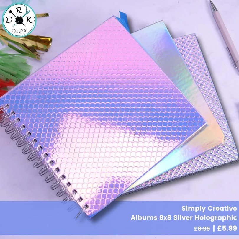 Get the ideal scrapbook for all your treasured memories by checking out our stunning selection of 8×8-inch holographic scrapbooks from Simply Creative.

Start preserving your special moments today and let your creativity shine with Simply Creative's exceptional products!