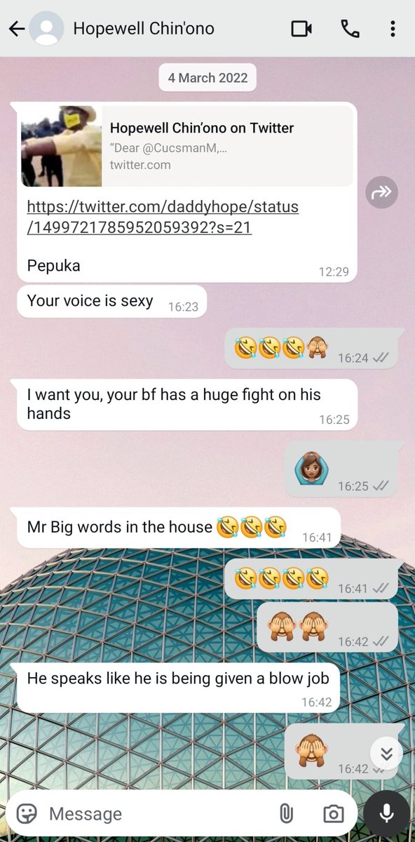 I wonder how many women have been forced to stomach sexual advances for this so called “award winning investigative journalist” known as <a href="/daddyhope/">Hopewell Chin’ono</a> 
I wonder how many men have also been disrespected by Hopewell as well!