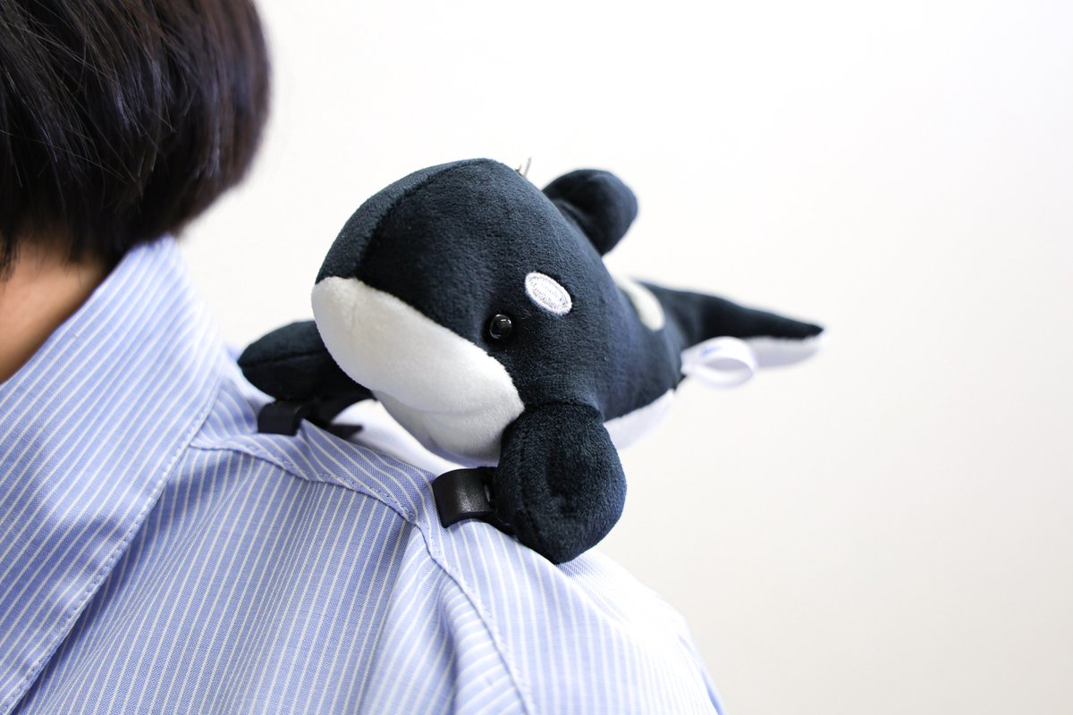 肩にちょこんと乗せられる♪シャチ・ベルーガの肩乗せぬいぐるみ