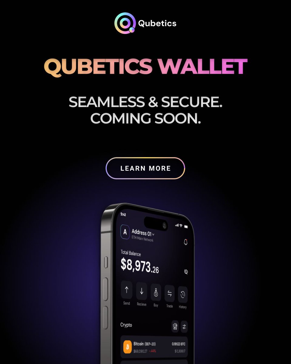 🔐 Your Crypto, Anywhere. A seamless and secure way to manage digital  assets with Qubetics Wallet. 🔹 Multi-chain support for true  interoperability. 🔹 Fast, secure, and user-friendly transactions. 🚀  Coming Soon. Stay