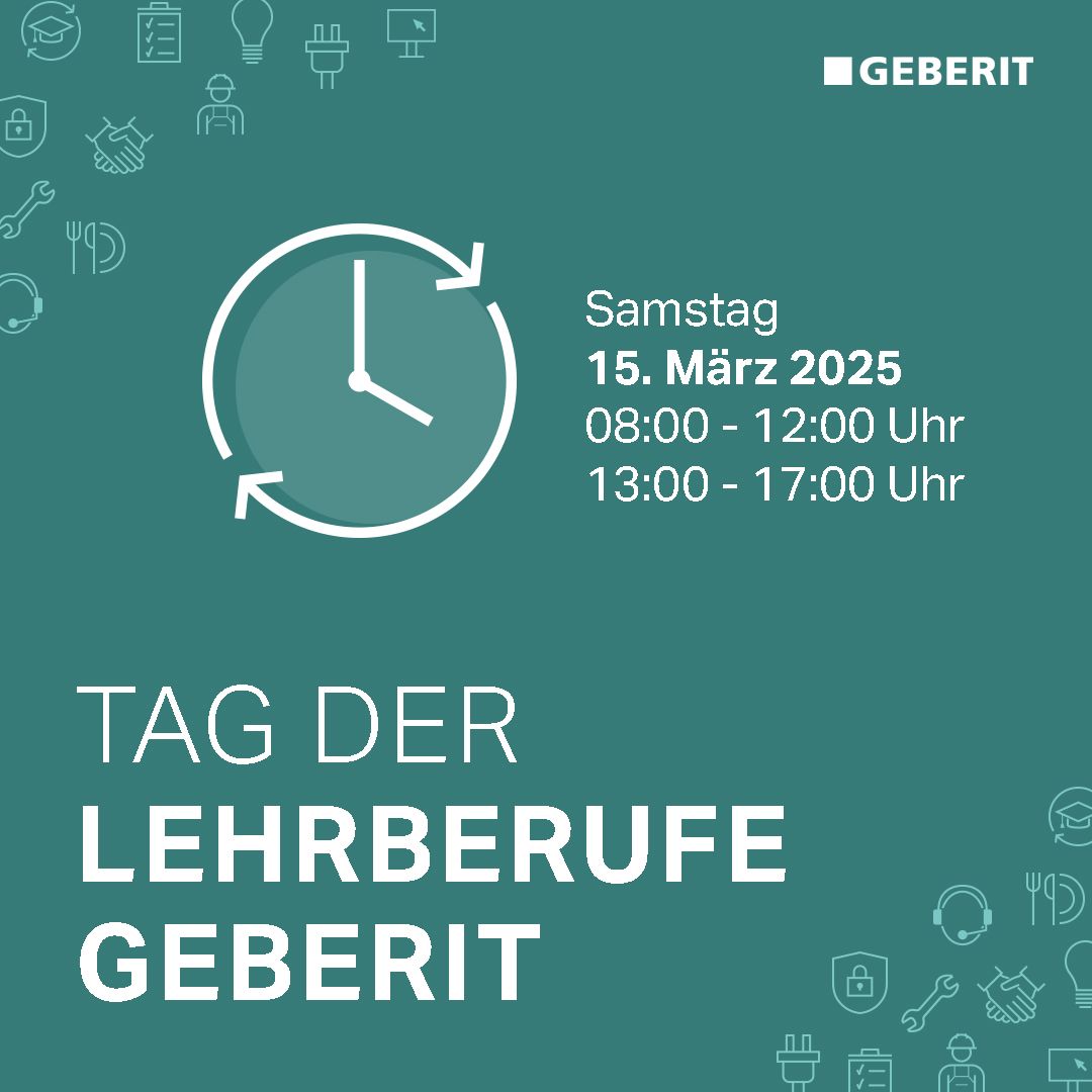 Am 15. März öffnet Geberit am Hauptsitz in Rapperswil-Jona die Türen zum Tag der Lehrberufe. Mit einem Postenlauf werden 11 abwechslungsreiche Lehrberufe vorgestellt. 🎓✨

Mehr erfahren und anmelden: geberit.ch/karriere/beruf…

#lehrberufe #lehre #infotag