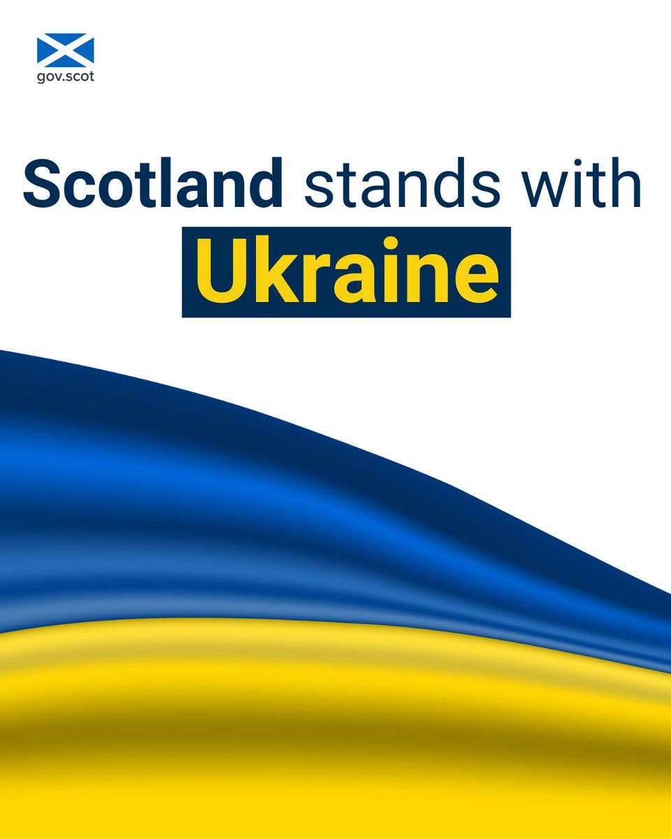 Scotland stands in solidarity with Ukraine.  

As we mark three years since Russia's illegal war against Ukraine, we stand by our unconditional support for Ukraine’s:

🔵 independence 
🔵 sovereignty 
🔵 territorial integrity
