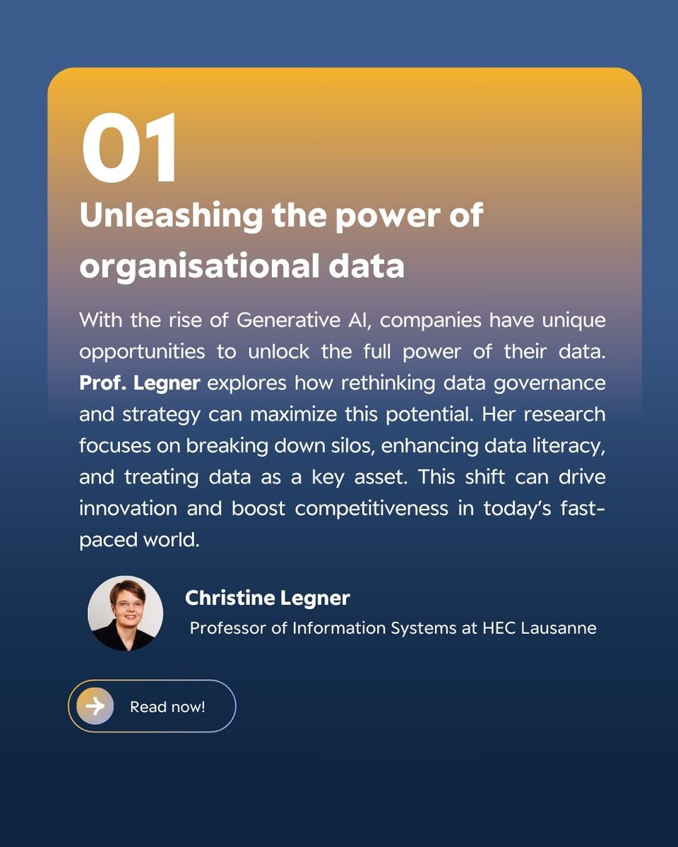 HEC Lausanne (@heclausanne) on Twitter photo 📊Reimagining Data: Unleashing the power of #organizational data
In this 1️⃣st edition, Prof. Legner explores how rethinking #data governance, breaking down silos, and treating data as a strategic asset can drive innovation and competitiveness
🔍 Article on hecoutreach.ch 📊Reimagining Data: Unleashing the power of #organizational data
In this 1️⃣st edition, Prof. Legner explores how rethinking #data governance, breaking down silos, and treating data as a strategic asset can drive innovation and competitiveness
🔍 Article on hecoutreach.ch