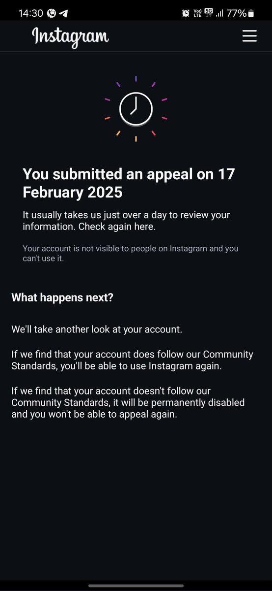 mmktrades's tweet photo. @instagram @Meta 
Still no answer from your side.
My account was target with false mass reporting. 
Its been over a week now https://t.co/pYNyEInuue