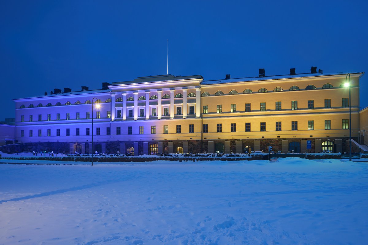 On Monday 24 February, the Foreign Ministry of Finland’s building will be illuminated in yellow and blue for Ukraine and its people, fighting for their independence and sovereignty. 

#StandWithUkraine 🇫🇮🇺🇦
