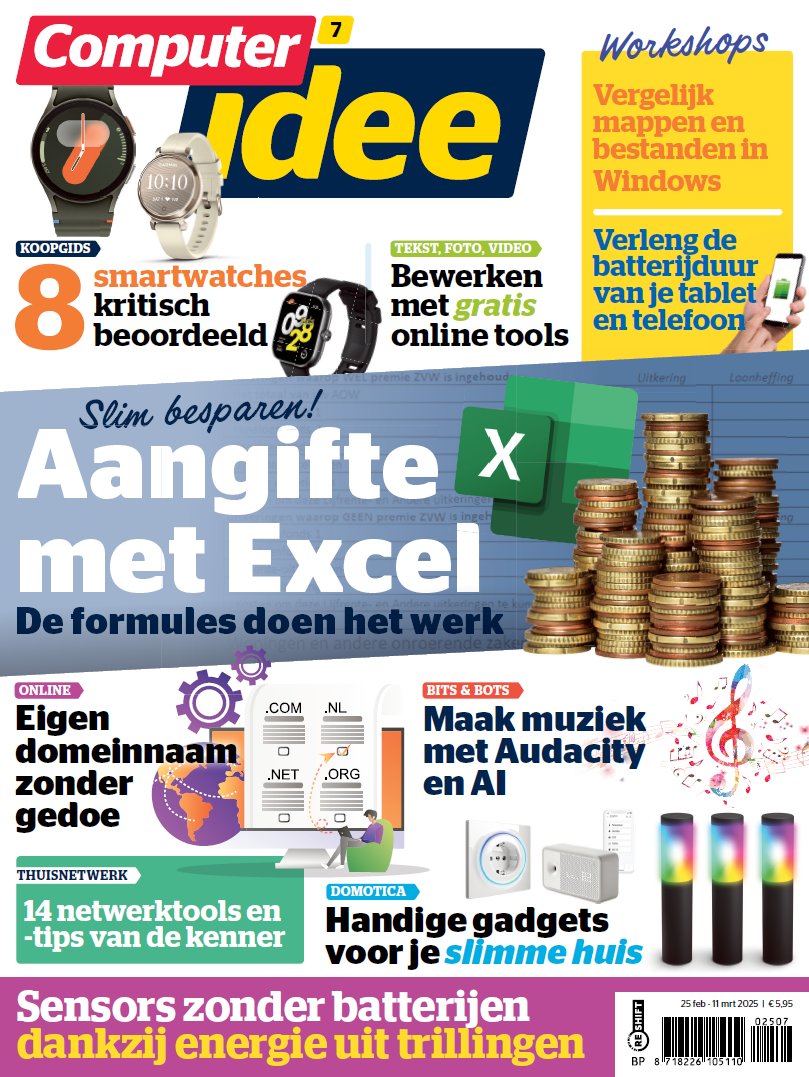 Computeridee's tweet image. Vaste prik aan het begin van het voorjaar: de jaarlijkse belastingaangifte in Excel. Ook dit jaar zorgt Excel-specialist Wim de Groot er weer voor dat je geen cent te veel betaalt! Dat en veel meer lees je in Computer Idee 7, vanaf deze week verkrijgbaar! reshiftstore.nl/index.asp?BLAD…