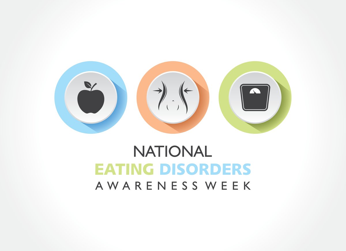 As we start a week of eating disorder awareness week, I find myself irritated by this picture &amp; many like it. It appears to be saying that people who have eating disorders, eat only apples &amp; drink water, eat nothing, &amp; weigh themselves compulsively, ED's come in ALL sizes.