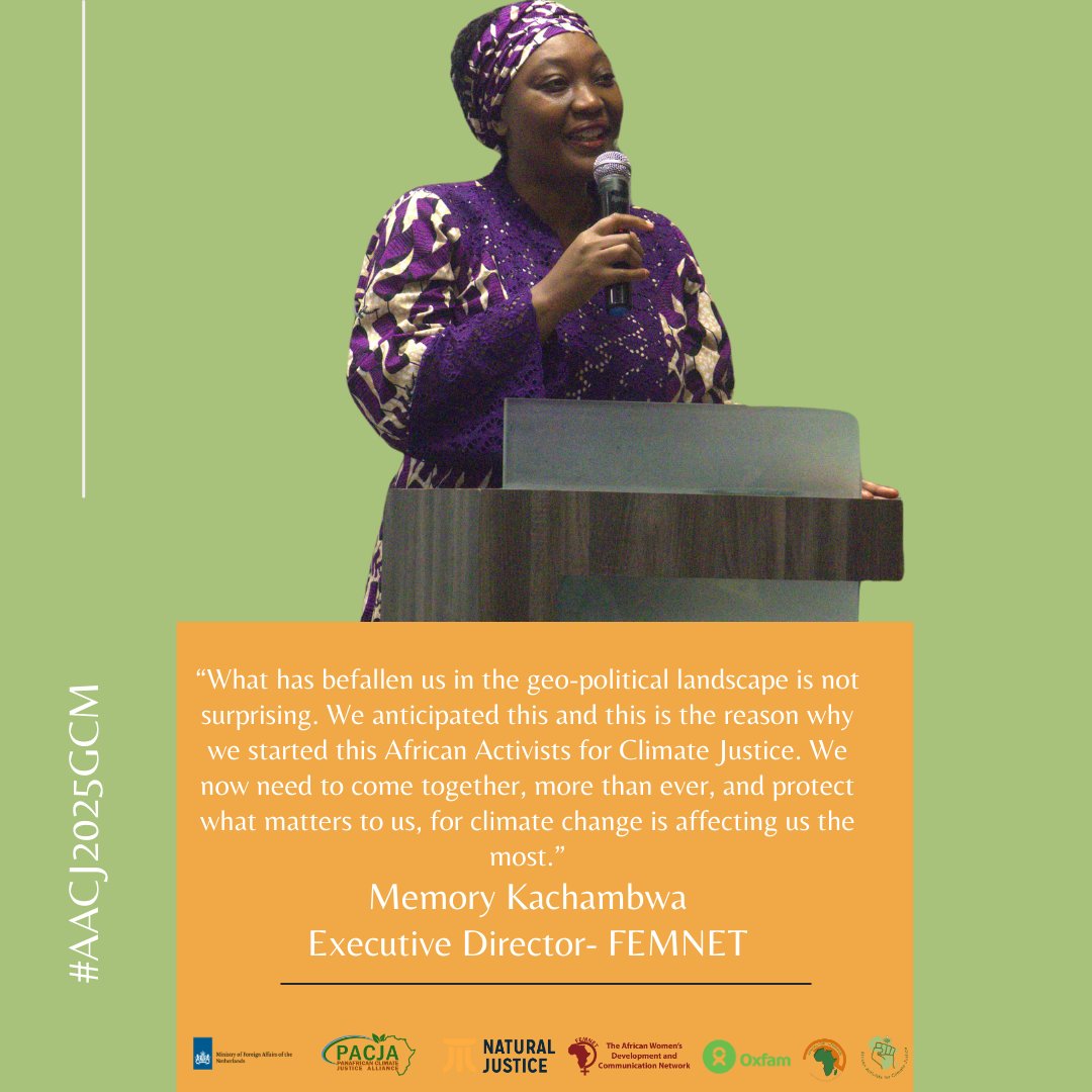 "We can't win the fight for #ClimateJustice alone. Expanding our coalition with more partners &amp; allies will strengthen our momentum for a just &amp; sustainable future." <a href="/FemnetProg/">FEMNET</a> ED <a href="/kachambwa/">Memory Kachambwa</a> during her opening remarks at #AACJat4

#AfricanFeministStories