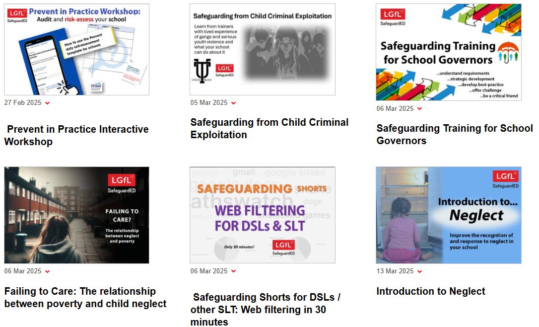LGfL SafeguardED 🫂☂️📱😟 ➡🙂⛑️ (@lgflsafeguarded) on Twitter photo ❓ Up to date with all your #safeguarding #training ❓
✅Learn from experts on key topics - #OnlineSafety #CCE #Prevent #Neglect #Filtering
🆓FREE to all schools
<a href="/LGfL/">LGfL♥️</a>
<a href="/LGfLIncludED/">IncludED - LGfL</a>
<a href="/johnjackson1066/">John Jackson ❤ 🇺🇦 🔥</a> ❓ Up to date with all your #safeguarding #training ❓
✅Learn from experts on key topics - #OnlineSafety #CCE #Prevent #Neglect #Filtering
🆓FREE to all schools
<a href="/LGfL/">LGfL♥️</a>
<a href="/LGfLIncludED/">IncludED - LGfL</a>
<a href="/johnjackson1066/">John Jackson ❤ 🇺🇦 🔥</a>