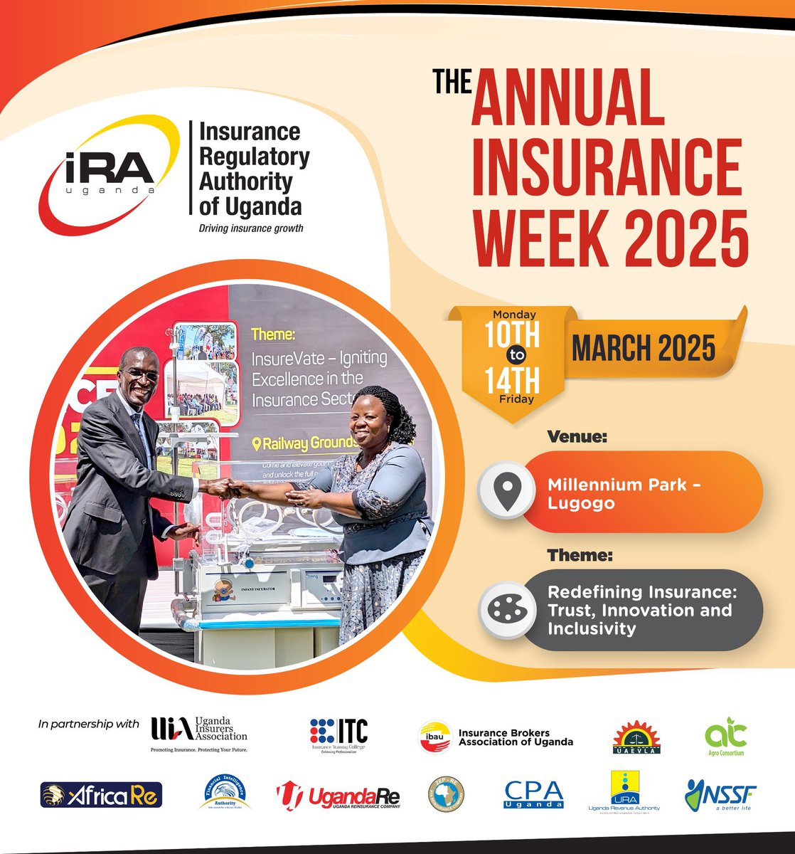 RoseBatunga91's tweet photo. Get ready for Insurance Weekπππ π
Do you have questions about insurance? Meet with insurance experts and get answers With @IraUganda
March 10-14, 2025 At Millennium Park Entrance Is Free What An exciting News
#DrivingInsuranceGrowth
#BeInsure https://t.co/szP8jIX7qo