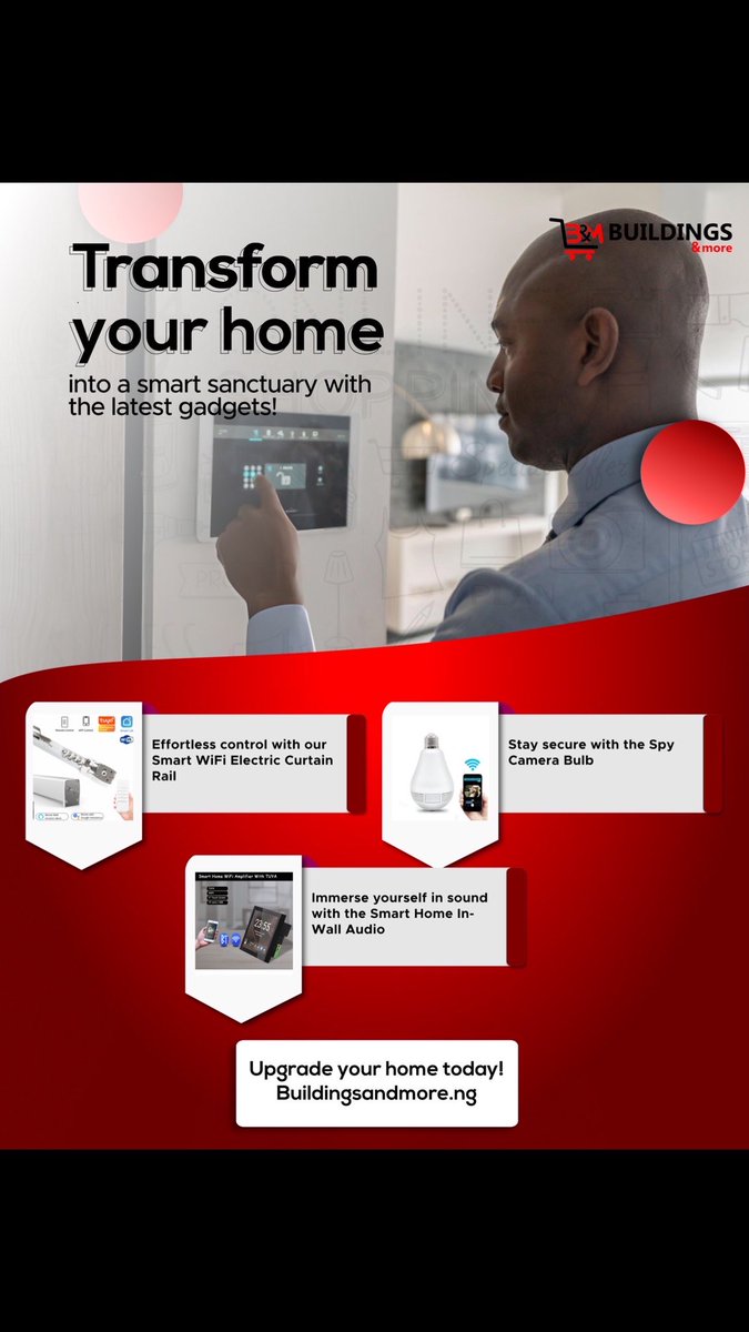 buildingsnmore's tweet image. Upgrade your home with the latest smart gadgets—convenience, security, and efficiency at your fingertips. Shop smart, live smarter! #homeappliances #smarthome #smartgadgets #smarthometechnology #fypシ゚ #buildingsandmoreng
