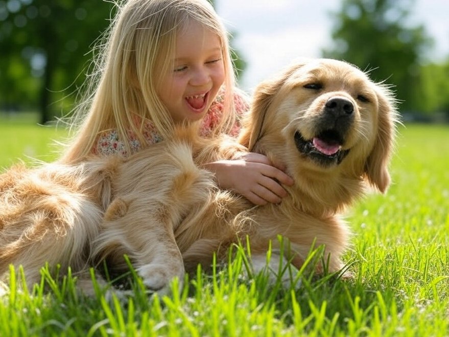 la mia piccola vampira che gioca con il suo cagnone