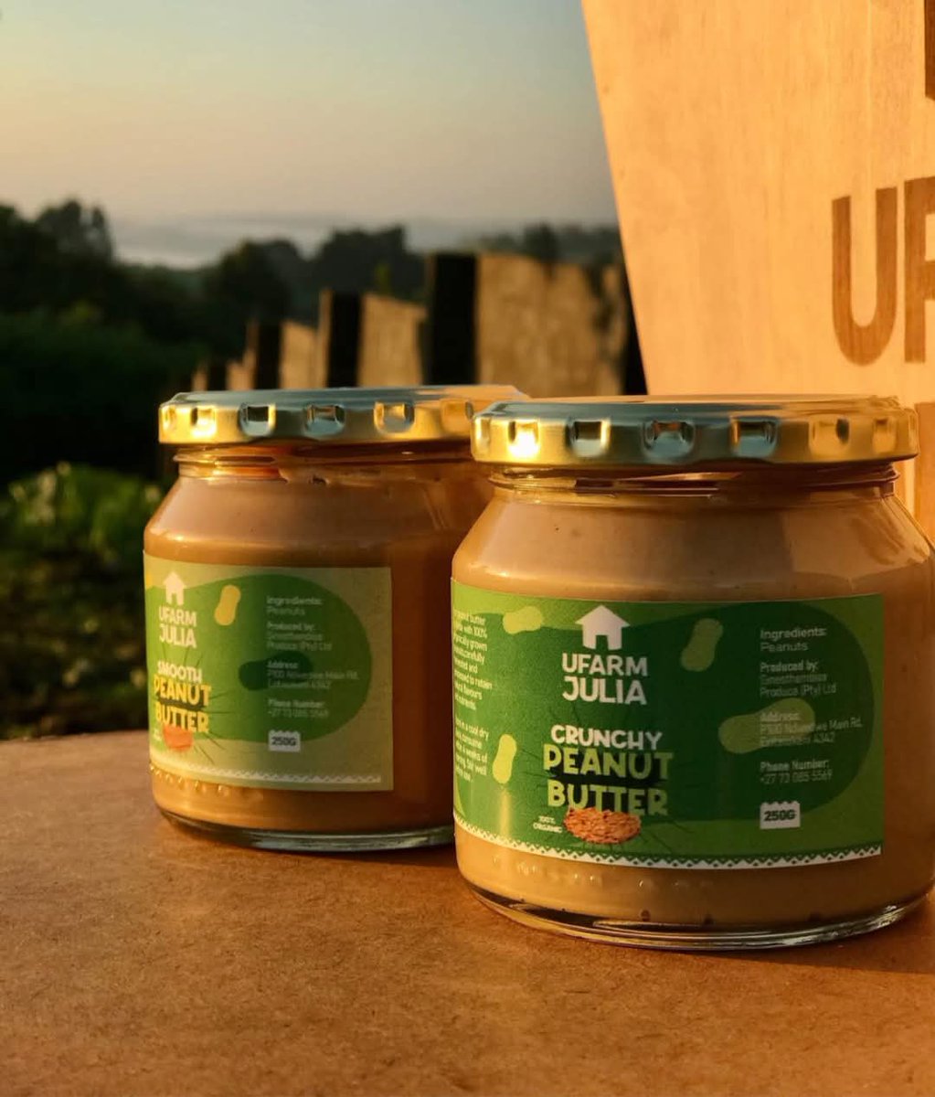 UFarm Julia organic peanut butter produced by young rural farmer Sinethemba Zwane from Ndwedwe is available for R45 per jar. To place an order, please call 0678885643.