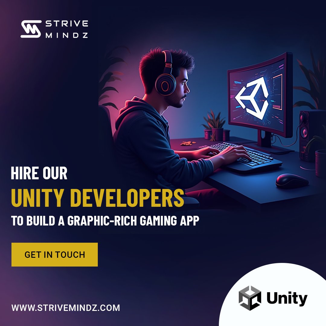 strivemindz's tweet image. Hire a Unity game developer in India from Strivemindz to design your 2D/3D games more quickly and at a lower cost.
Visit Us - strivemindz.com
#strivemindz #unitygames #unitydevelopers #unity3ddeveloper #gamedevelopers #3dgamedevelopment #gamedevelopers #gamedevelopment
