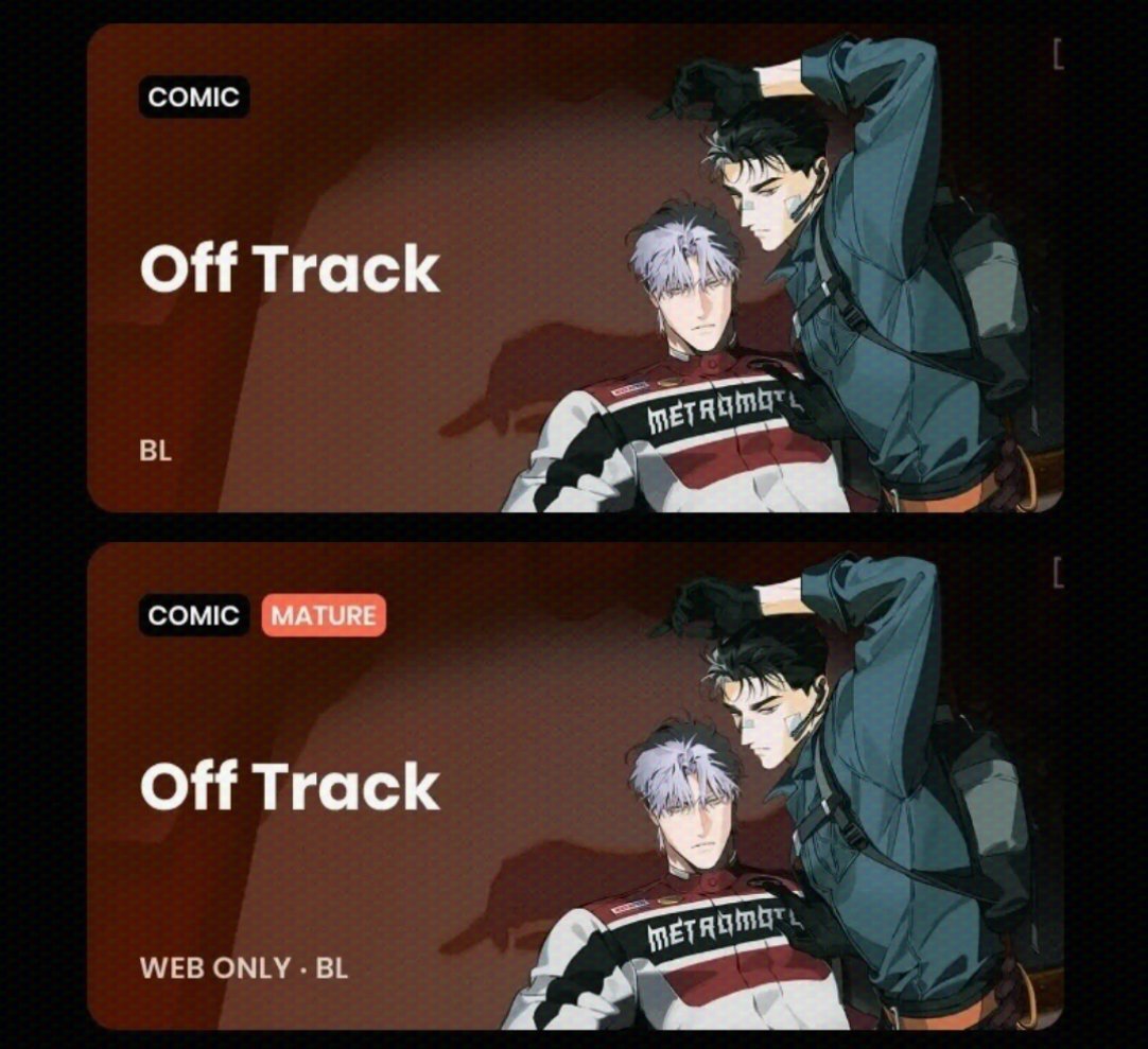 <Offtrack> has been launched on tapas. (the uncensored! 😍) 
Thanks for waiting and watching it! 💞 

▶️tapas.io/series/off-tra…