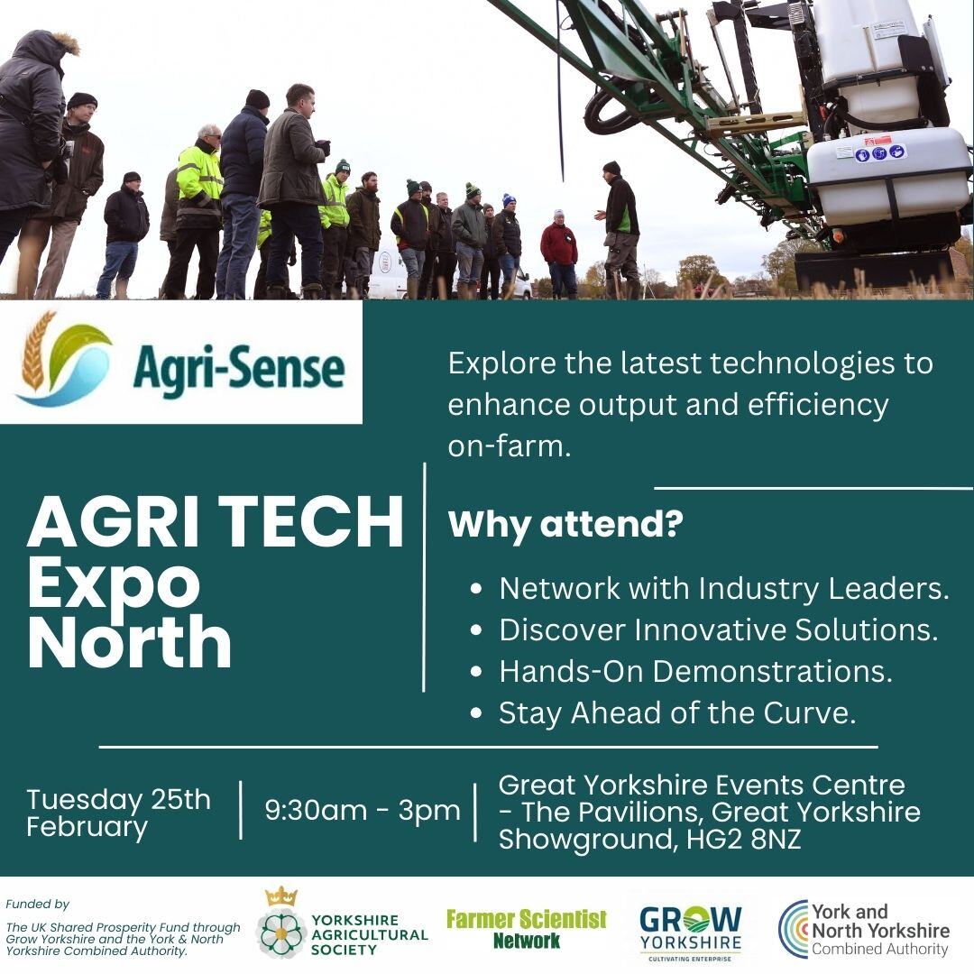 This is your last chance to register for your FREE place to attend Agri-Tech Expo North!

Taking place at The Pavilions in Harrogate, you will see robots and drones and sprayers with artificial intelligence. 

Register to attend here ▶️ eu1.hubs.ly/H0gYS-K0