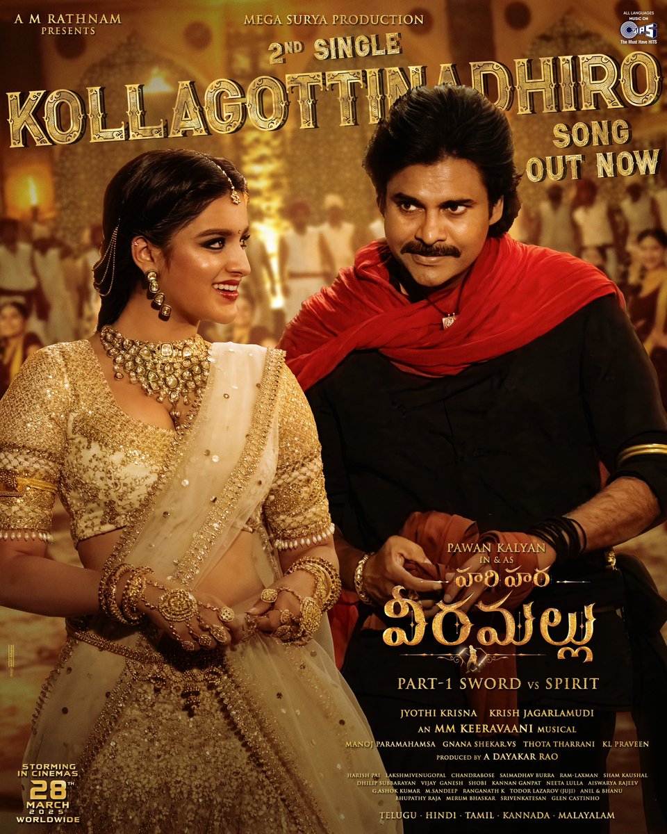 Mega Surya Production (@megasuryaprod) on Twitter photo An electrifying blend of Powerstar <a href="/PawanKalyan/">Pawan Kalyan</a> Garu’s swag and <a href="/AgerwalNidhhi/">Nidhhi Agerwal 🌟 Panchami</a>’s charm will pull you into these reverberating beats 💥💥
#HariHaraVeeraMallu 2nd single is out now! 🔥💥
- bit.ly/HHVM-2nd-Single
A <a href="/mmkeeravaani/">mmkeeravaani</a> Musical 🎹🎼 An electrifying blend of Powerstar <a href="/PawanKalyan/">Pawan Kalyan</a> Garu’s swag and <a href="/AgerwalNidhhi/">Nidhhi Agerwal 🌟 Panchami</a>’s charm will pull you into these reverberating beats 💥💥
#HariHaraVeeraMallu 2nd single is out now! 🔥💥
- bit.ly/HHVM-2nd-Single
A <a href="/mmkeeravaani/">mmkeeravaani</a> Musical 🎹🎼