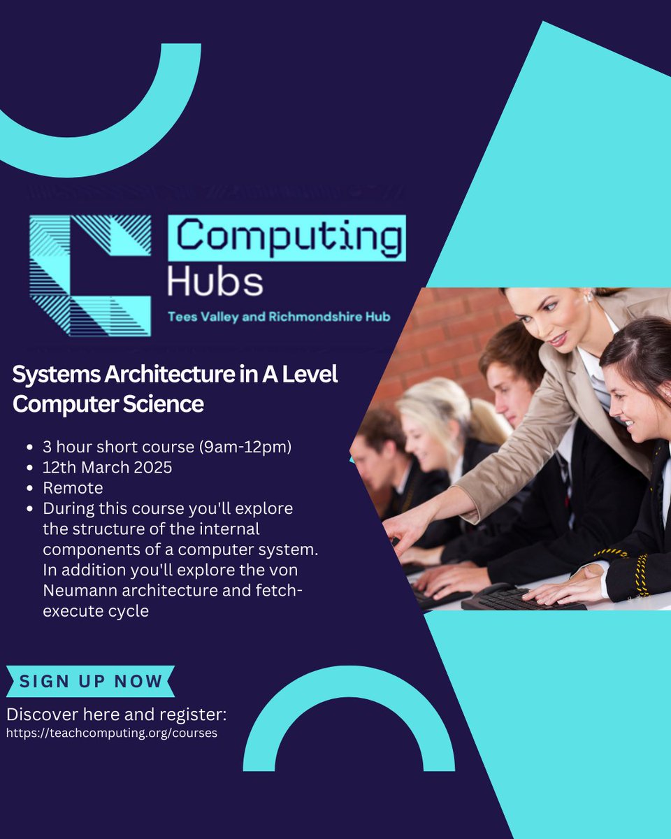 Carmelcomputing's tweet image. 🌟 Explore the structure of the internal components of a computer system 🌟
For more information and to register please use the link below:
teachcomputing.org/courses/CP515/…