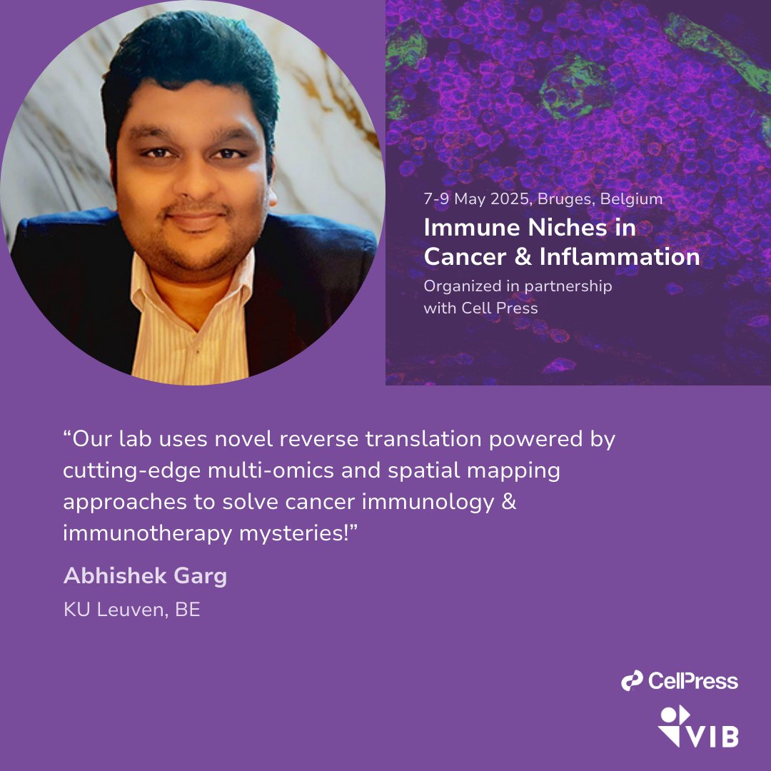 Ready for INCI2025-VIB on 7-9 May 2025 in Bruges😎
Submit your abstract (Deadline: 28th February)!
Do not miss Prof.Garg from KU Leuven. He will update us on how to unravel cancer immune niches to guide immunotherapy approaches! #INCI2025
👉vibbio.tech/INCI25
<a href="/AbhishekDGarg/">Cell Stress & Immunity (CSI) Lab</a>