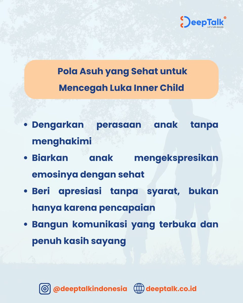 Hallo Parentist

Setiap kata dan perlakuan kita bisa menjadi kenangan indah atau luka yang terbawa sampai dewasa. Jangan sampai anakmu tumbuh dengan inner child yang terluka dan harus menyembuhkan diri di masa depan.