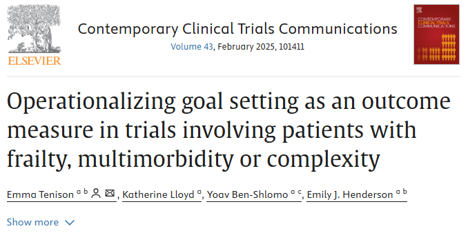Ageing and Movement Research Group Bristol (@amrg_bristol) on Twitter photo How can goal setting be used in clinical trials as an outcome measure, to help focus on what matters most to the people your research is trying to help! This AMRG paper describes how we used goal-setting as our primary outcome in <a href="/PdPrime/">PRIME Parkinson</a> - read it here sciencedirect.com/science/articl… How can goal setting be used in clinical trials as an outcome measure, to help focus on what matters most to the people your research is trying to help! This AMRG paper describes how we used goal-setting as our primary outcome in <a href="/PdPrime/">PRIME Parkinson</a> - read it here sciencedirect.com/science/articl…