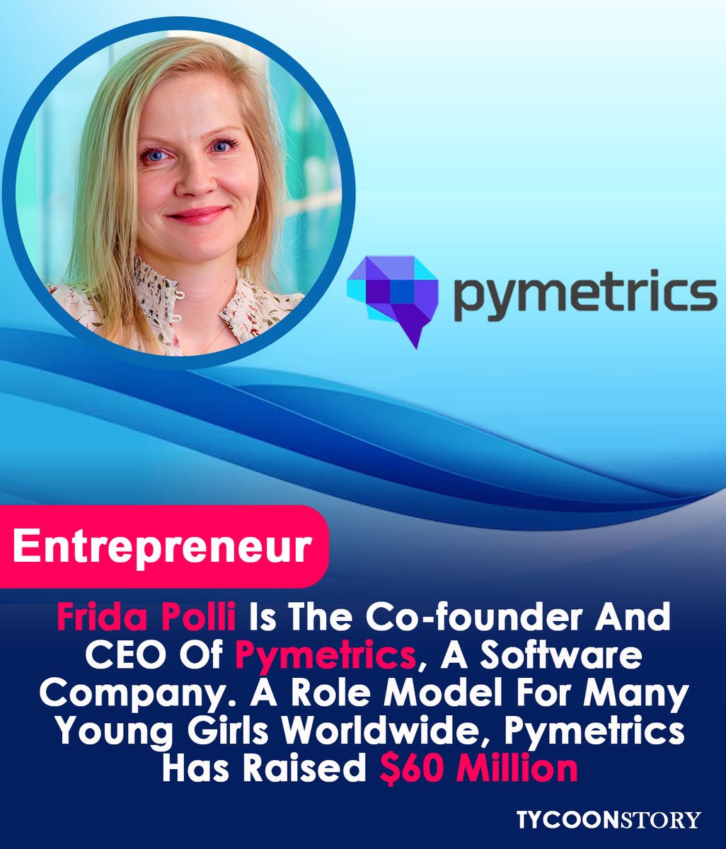 TycoonStoryCo's tweet image. Frida Polli is the co-founder and CEO of Pymetrics,

tycoonstory.com

#fridapolli #pymetrics #ceo #womenintech #ai #machinelearning #hrtech #techleadership #entrepreneur #startupfounder #businessinnovation #leadership #womeninbusiness @pymetrics