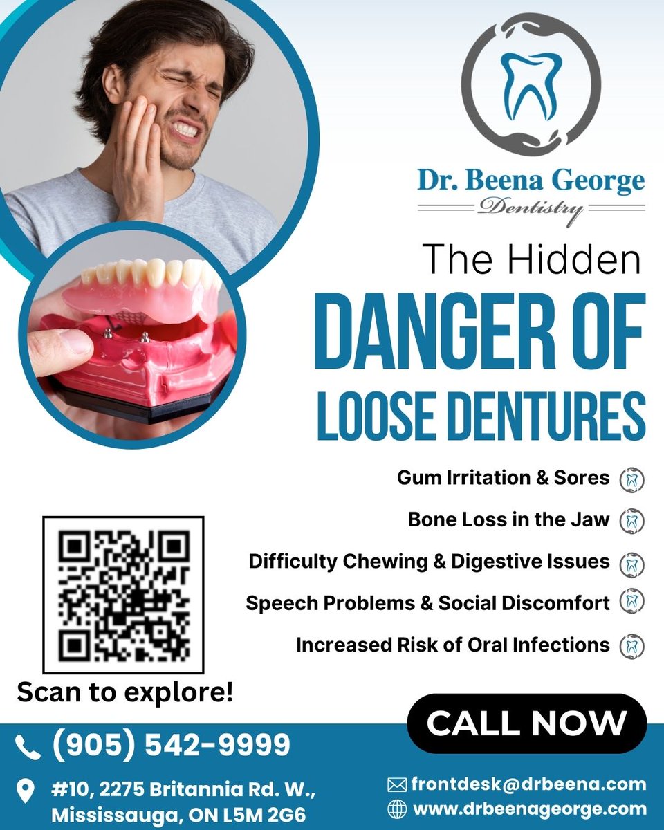 DrBeenaGeorge's tweet image. Are Your Dentures Holding You Back? 🦷
Loose dentures can lead to oral infections, trouble eating, and even jawbone loss. Get the right fit for a healthier, more comfortable smile!

#drbeenageorge #dentistry #LooseDentures #DenturesFix #DenturesCare #GumCare #CosmeticDentistry