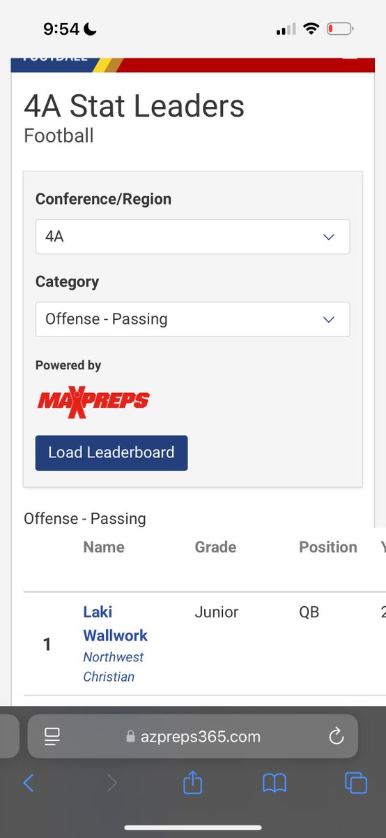 Laki Wallwork (@laki_wallwork) on Twitter photo Blessed to be ranked the #1 QB in AZ (4A) for passing yards & completion % with 118 Passer Rating this szn
youtu.be/sQnraLU3Gpg
26 TDs 3000 Yds 67% Comp
<a href="/slingitqb/">Sling It QB Coaching</a>
<a href="/JUSTCHILLY/">Just Chilly</a> <a href="/CoachBJones95/">Bobby IndianaJones </a> <a href="/damehova9/">Damon Simmons</a> <a href="/DrewInness/">Drew Inness</a> <a href="/FBRecruitAide/">Football Recruitment Aide™</a> <a href="/CoachDaniels06/">Coach Daniels</a> <a href="/kohner87/">Shawn Kohner</a> <a href="/CoachJStringham/">Jeff Stringham</a> Blessed to be ranked the #1 QB in AZ (4A) for passing yards & completion % with 118 Passer Rating this szn
youtu.be/sQnraLU3Gpg
26 TDs 3000 Yds 67% Comp
<a href="/slingitqb/">Sling It QB Coaching</a>
<a href="/JUSTCHILLY/">Just Chilly</a> <a href="/CoachBJones95/">Bobby IndianaJones </a> <a href="/damehova9/">Damon Simmons</a> <a href="/DrewInness/">Drew Inness</a> <a href="/FBRecruitAide/">Football Recruitment Aide™</a> <a href="/CoachDaniels06/">Coach Daniels</a> <a href="/kohner87/">Shawn Kohner</a> <a href="/CoachJStringham/">Jeff Stringham</a>