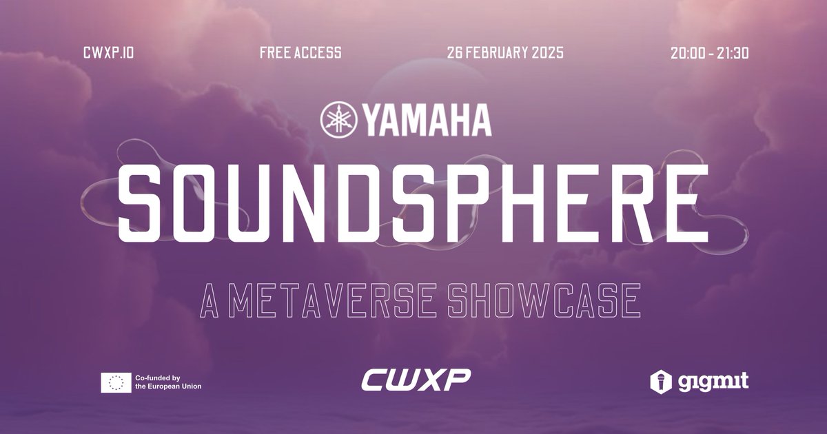 Excited for Soundsphere event with Yamaha and want to know more about the lineup? 🤔

Get to know the newest <a href="/CWXPeurope/">CWXP | Digital Music & Film Events</a> artists in our latest blog post 👉🏼 plusxr.io/soundsphere-ya…

See you in the Metaverse 🫡🚀

#CreativeEurope