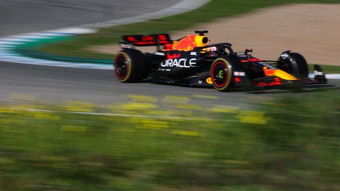 Liam Lawson out on track in the RB19 at Jerez.