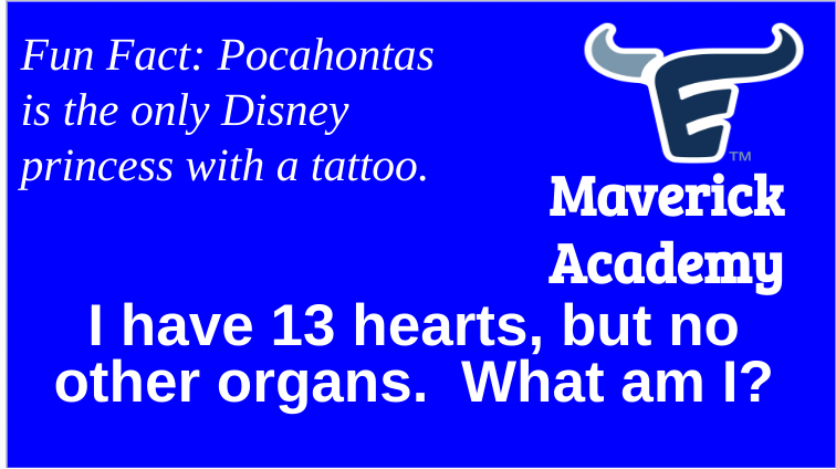 Mav_Academy's tweet photo. Maverick Academy Riddle of the Day: @FriscoRAIL @EHSFrisco https://t.co/MTGyY6wZoH