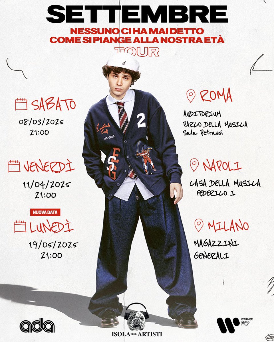 TUTTE LE DATE a voi  
Roma, Napoli e Milano 🫂 
vi aspetto tutti