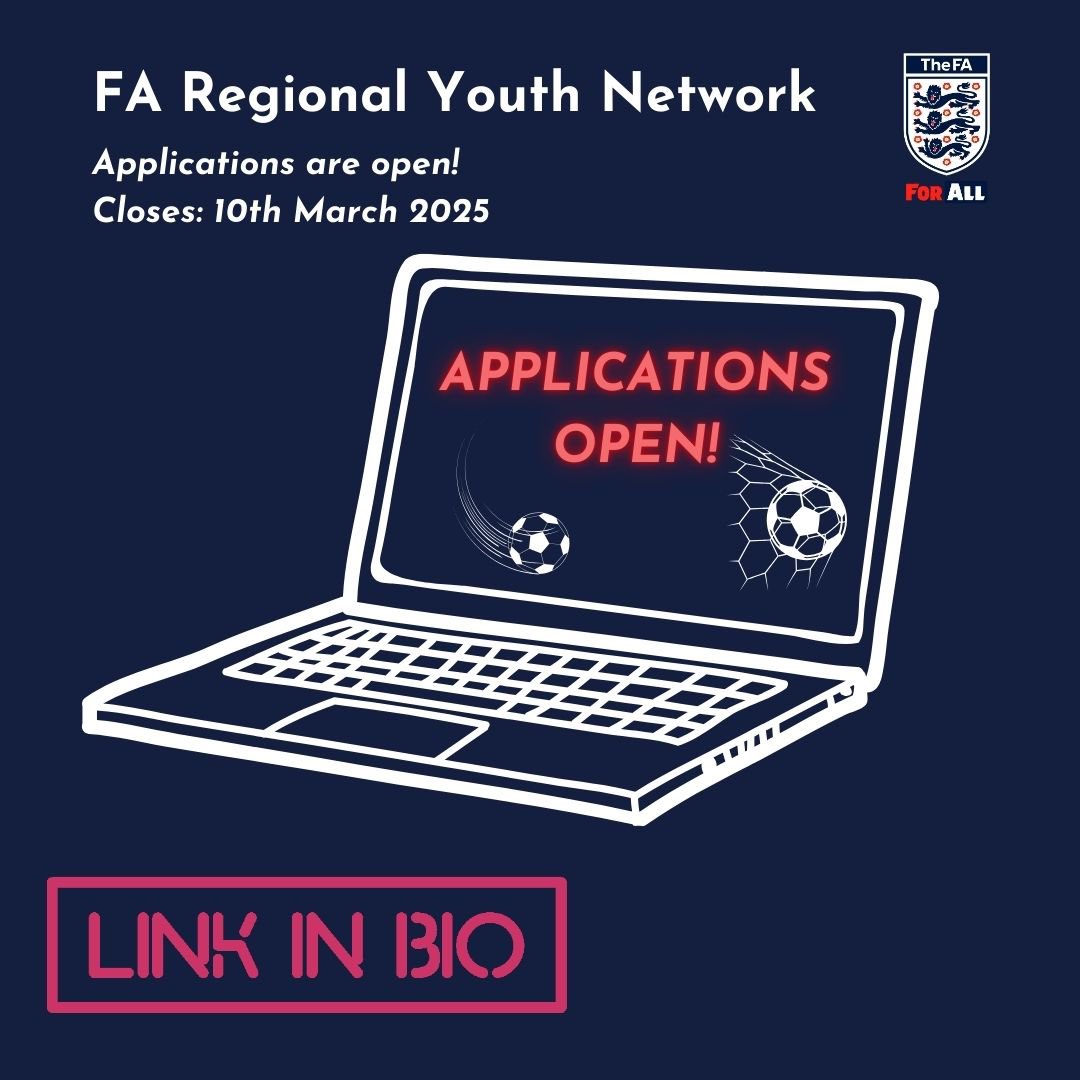 FA Regional Youth Network applications are now open! 

Apply here 👉 app.smartsheet.com/b/form/5e36f03…
