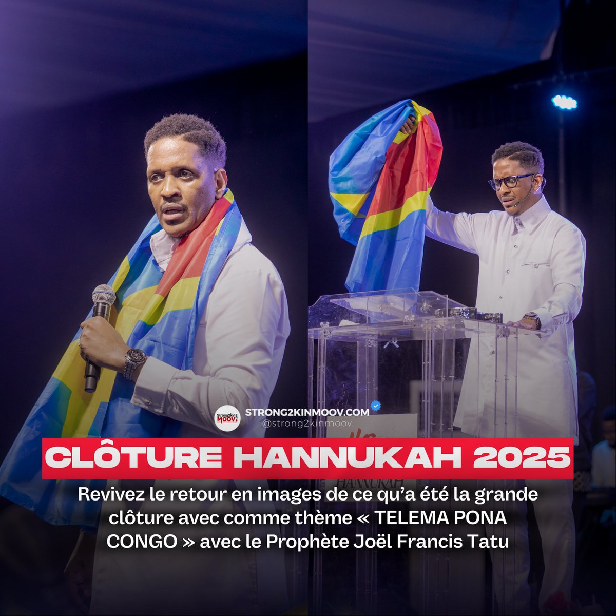 🕎 CLÔTURE HANNUKAH 2025 🕎

📲 Revivez le retour en images de ce qu’a été la grande clôture avec comme thème « TELEMA PONA CONGO » avec le Prophète Joël Francis Tatu, son message était sur l’exhortation de la prière POUR LES PROCHAINES GÉNÉRATIONS, l’importance de faire des
