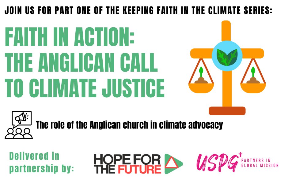 USPG (@uspgglobal) on Twitter photo Would you like to explore the role that faith communities have to play in tackling climate change? 🌍💪
Then join us this Wednesday for a Keeping Faith in Climate, series and a chance to be equipped for climate action.
Sign up here: hftf.org.uk/events
<a href="/HopeFTFuture/">Hope for the Future</a> Would you like to explore the role that faith communities have to play in tackling climate change? 🌍💪
Then join us this Wednesday for a Keeping Faith in Climate, series and a chance to be equipped for climate action.
Sign up here: hftf.org.uk/events
<a href="/HopeFTFuture/">Hope for the Future</a>