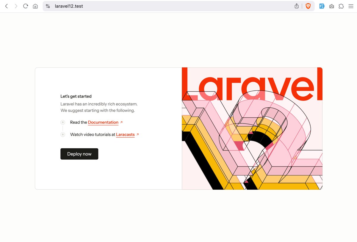 yvesdesign's tweet image. The new start page of your new project is looking amazing !  😍 @laravelphp #laravel12 #laravel