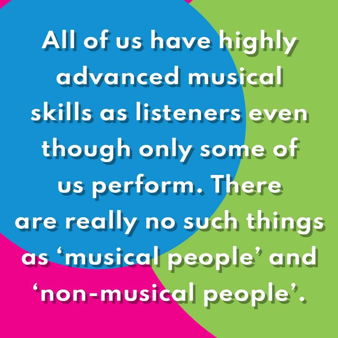 The SoI framework organises musical skills into six levels. The skills associated with the highest level can be found in everybody as a listener. This is why we say that there are no such things as ‘musical people’ and ‘non musical people’. We are all musical. #facts #music