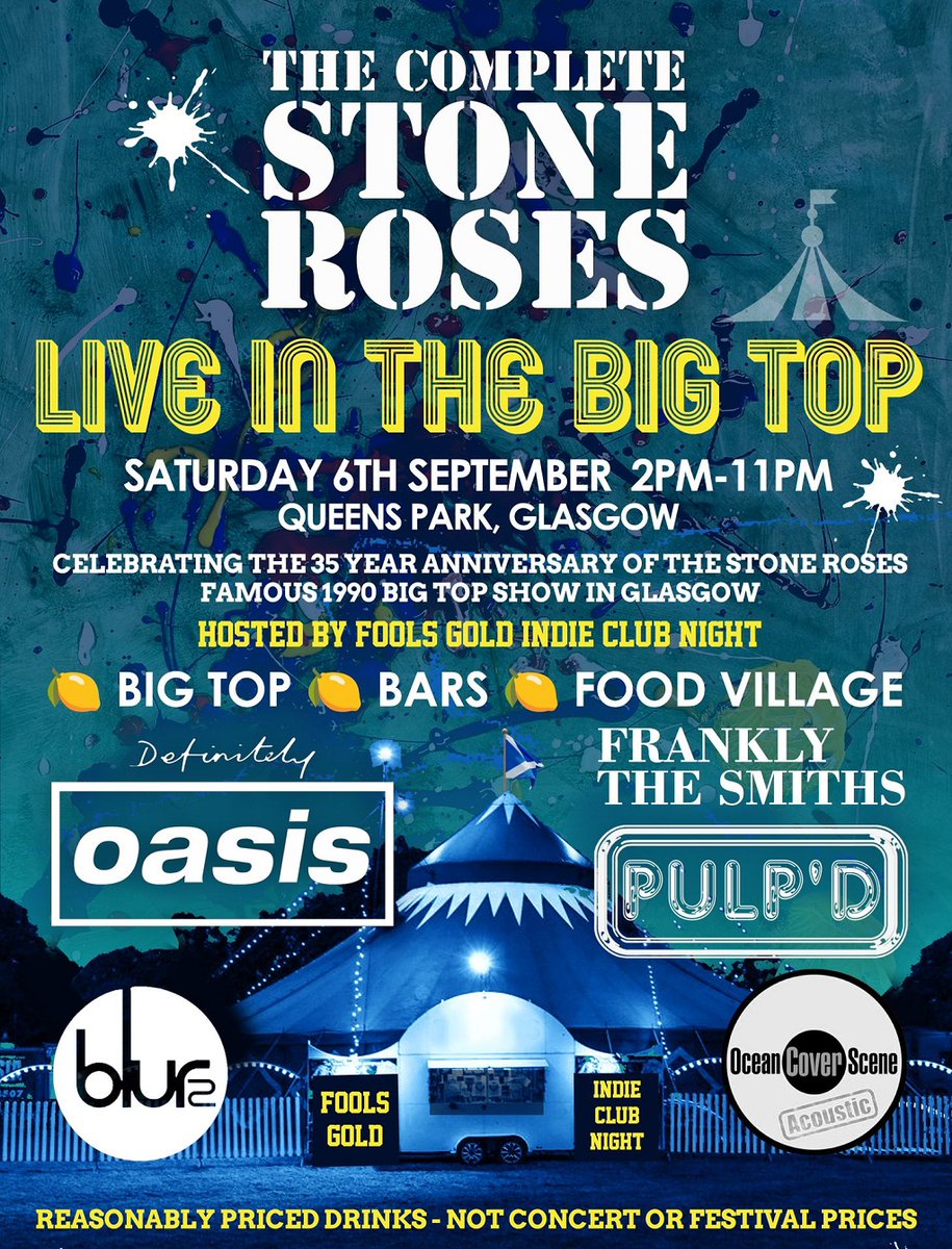 Tickets Scotland (@ticketsscotland) on Twitter photo On sale now 🎶The Complete Stone Roses Live in the Big Top in Glasgow!! 🎪
Tickets ➡️t-s.co/t4826
<a href="/WhatsOnGlasgow/">What's On Glasgow</a> <a href="/thecompletes/">COMPLETE STONE ROSES</a> On sale now 🎶The Complete Stone Roses Live in the Big Top in Glasgow!! 🎪
Tickets ➡️t-s.co/t4826
<a href="/WhatsOnGlasgow/">What's On Glasgow</a> <a href="/thecompletes/">COMPLETE STONE ROSES</a>