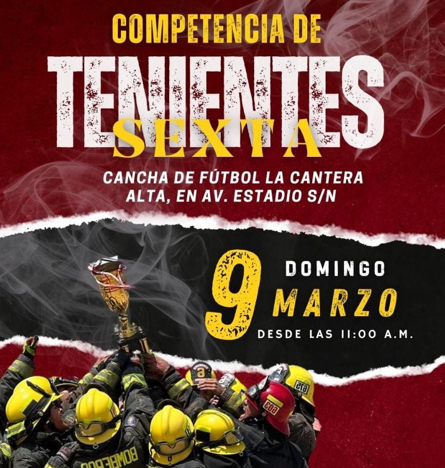 Este 9 de marzo acompañanos en una nueva versión de nuestra Competencia Anual de Tenientes, donde cada oficial y su equipo trataran de obtener la presiada copa 2025. Un evento familiar para compartir, acompañanos🚒🔥