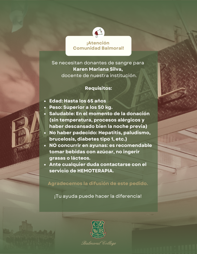 Se necesitan dadores de sangre para la docente Karen Silva. Más información 👇