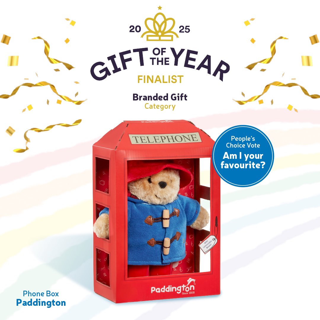 We are delighted that our Paddington in a Phone Box has been selected as a Gift of the Year Finalist and you can show your support by giving him your People's Choice Vote! Thank you for your support!
giftoftheyear.co.uk/categories/bra… 
#giftoftheyear <a href="/The_GA_UK/">Giftware Association</a>