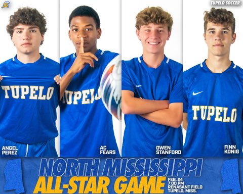Tupelo Soccer (@tupsoc) on Twitter photo Tonight we celebrate and cheer on our 4 guys selected to the <a href="/NorthMSAllStar/">NorthMSSoccerAllStar</a> game. Join us at 7pm on the Blue turf!
#LGW๐ Tonight we celebrate and cheer on our 4 guys selected to the <a href="/NorthMSAllStar/">NorthMSSoccerAllStar</a> game. Join us at 7pm on the Blue turf!
#LGW๐
