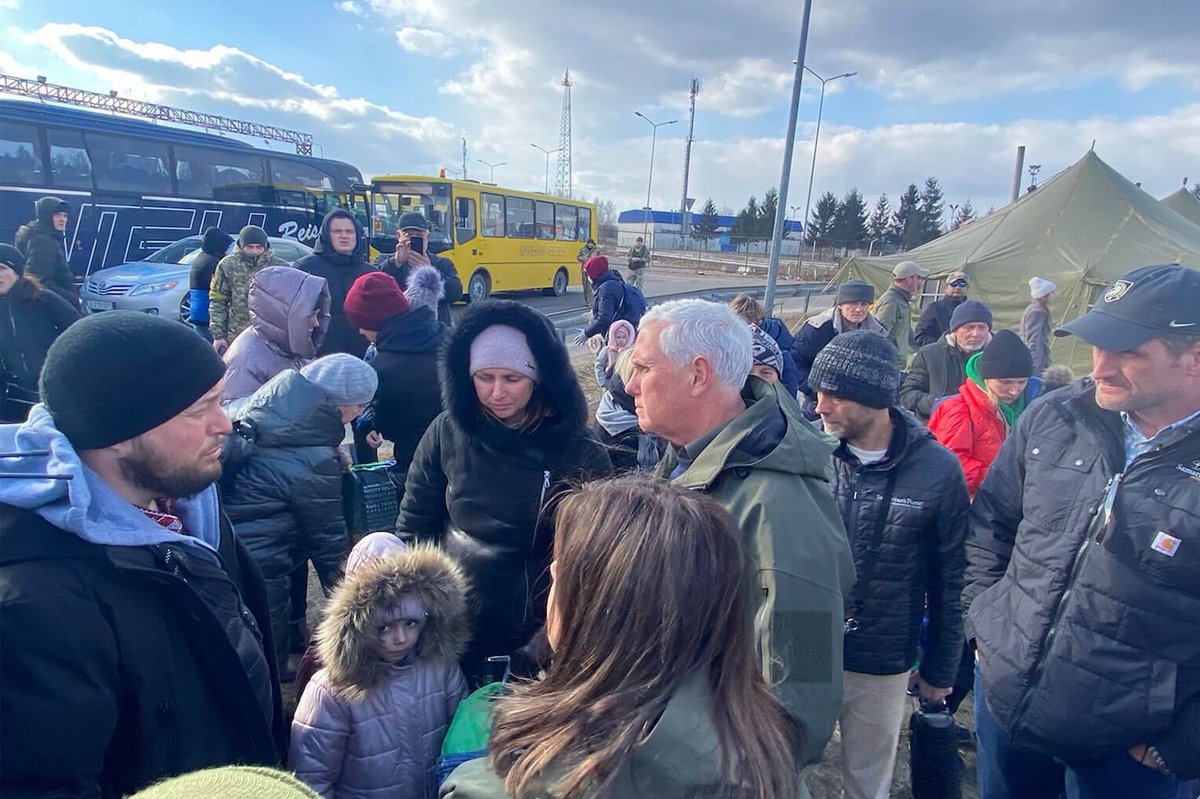 Mike Pence (@mike_pence) on Twitter photo Three years ago today, Russia launched an unprovoked, brutal invasion of Ukraine. A few short weeks later, <a href="/KarenPence/">Karen Pence</a> and I travelled with <a href="/SamaritansPurse/">Samaritan's Purse</a> and witnessed firsthand the flood of women and children fleeing the Russian onslaught near the Ukrainian border. We will Three years ago today, Russia launched an unprovoked, brutal invasion of Ukraine. A few short weeks later, <a href="/KarenPence/">Karen Pence</a> and I travelled with <a href="/SamaritansPurse/">Samaritan's Purse</a> and witnessed firsthand the flood of women and children fleeing the Russian onslaught near the Ukrainian border. We will