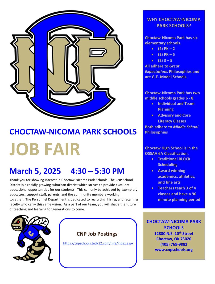 CNPSchools's tweet image. CNP Career Fair - join the Yellowjacket family!
