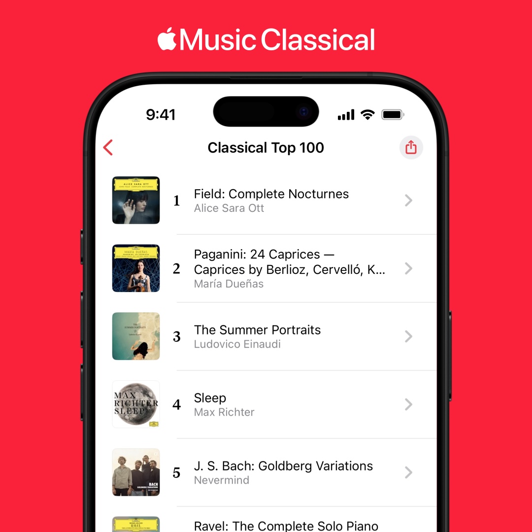 Apple Music Classical (@appleclassical) on Twitter photo .<a href="/AliceSaraOtt/">Alice Sara Ott</a> is #1 for another week in the #AppleClassicalTop100 ✨
Have you listened to her Nocturnes album yet? .<a href="/AliceSaraOtt/">Alice Sara Ott</a> is #1 for another week in the #AppleClassicalTop100 ✨
Have you listened to her Nocturnes album yet?
