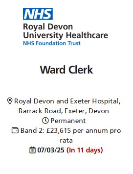 NHS Nightingale Hospital Exeter (@nightingaleext) on Twitter photo 📢 We're hiring!
Join our team at Nightingale Hospital Exeter – we have the following two fantastic vacancies available;
- Team Lead Physiotherapist
- Ward Clerk
Please see further details of the roles on our website: nightingale-exeter.nhs.uk/join-our-team/…
<a href="/RoyalDevonNHS/">Royal Devon NHS</a>
<a href="/RDCareersNHS/">Royal Devon Careers</a> 📢 We're hiring!
Join our team at Nightingale Hospital Exeter – we have the following two fantastic vacancies available;
- Team Lead Physiotherapist
- Ward Clerk
Please see further details of the roles on our website: nightingale-exeter.nhs.uk/join-our-team/…
<a href="/RoyalDevonNHS/">Royal Devon NHS</a>
<a href="/RDCareersNHS/">Royal Devon Careers</a>